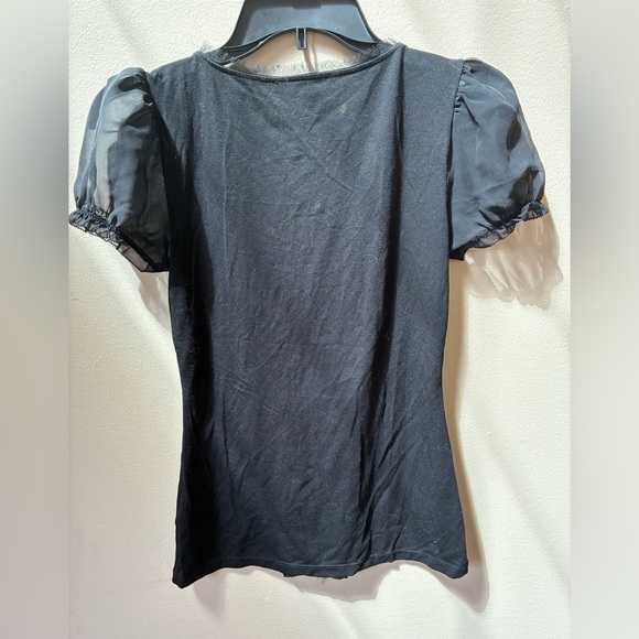 Black Ruffled Top - Picture 3 of 3